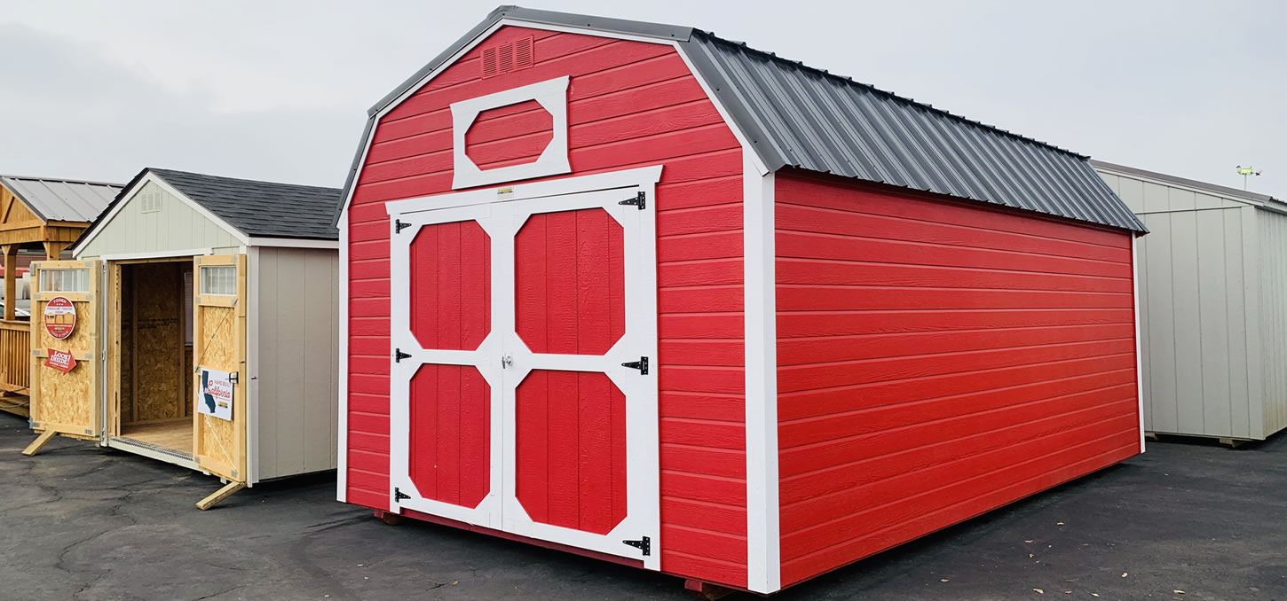 10x16 Red Dutch Lap Lofted Barn Hickory Sheds and Buildings For Sale
