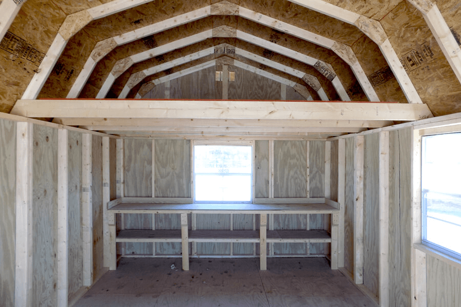 Inside Old Hickory Lofted Barns Sheds